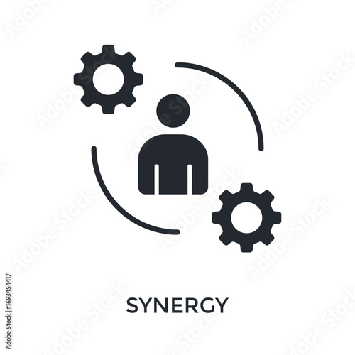 Synergy Icon Glyph Style. Vector Illustration For Graphic Design