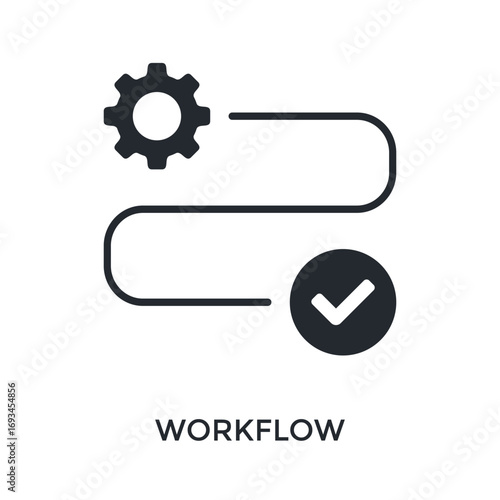 Workflow Icon Glyph Style. Vector Illustration For Graphic Design