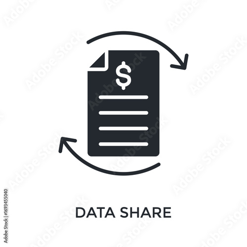 Data Share Icon Glyph Style. Vector Illustration For Graphic Design