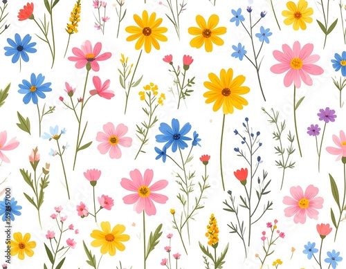 Wallpaper Mural Colorful floral pattern (1) Torontodigital.ca