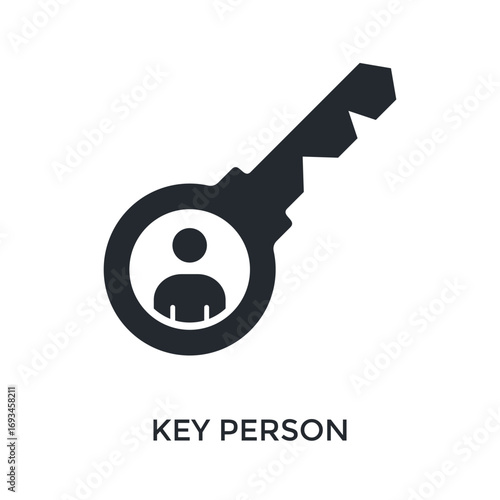 Key Person Icon Glyph Style. Vector Illustration For Graphic Design
