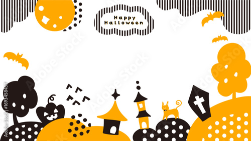 かわいい動画配信用の背景41　ハロウィン柄