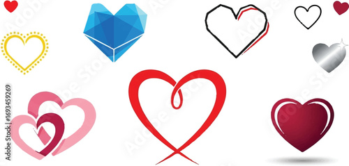 This one features **various heart designs**, each with unique styles, colors, and textures. Here's a quick breakdown of what I see