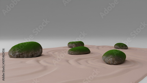 green grass and stones