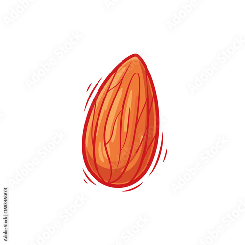 A vibrant realistic almond seed emits a subtle aura of healthy energy and natural goodness