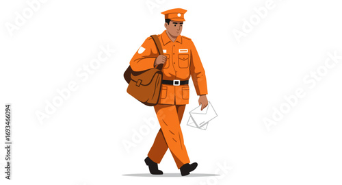 vector illustration of a postman