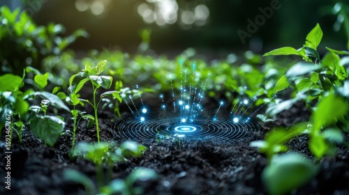 A smart irrigation system, with AI algorithms controlling water distribution based on soil conditions
