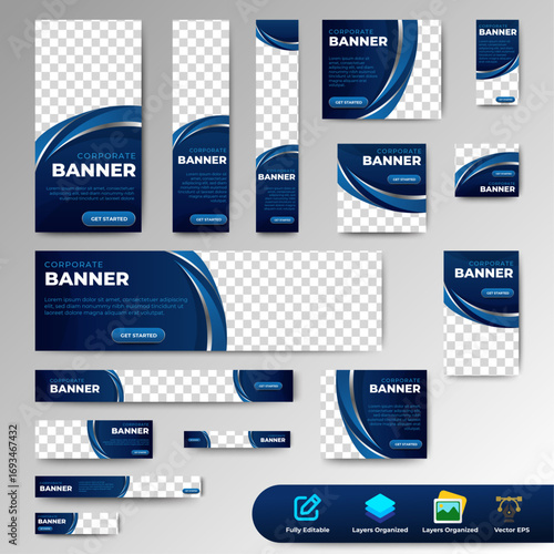 Set of Business banners template layout design. multipurpose banners bundle and editable. vector