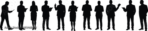 Business people silhouettes, corporate professionals standing, office teamwork, workplace collaboration, leadership concept, group discussion, modern business lifestyle, strategy planning