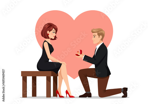 Man proposing to woman with ring