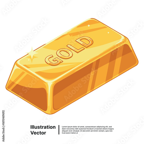 Illustrative representation of a gleaming gold bar, symbolizing prosperity, luxury, and financial security