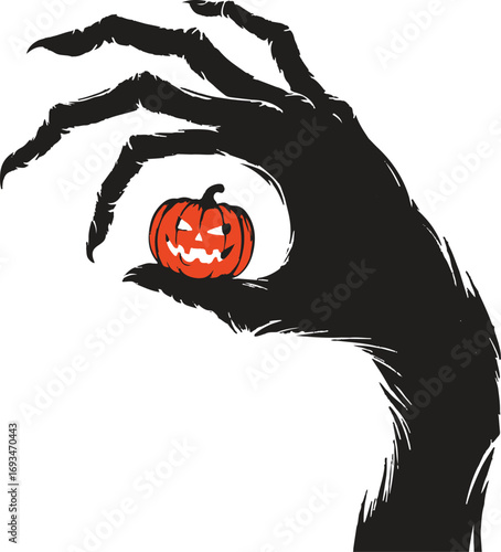 Tree Branch Hand Halloween Silhouette Vector