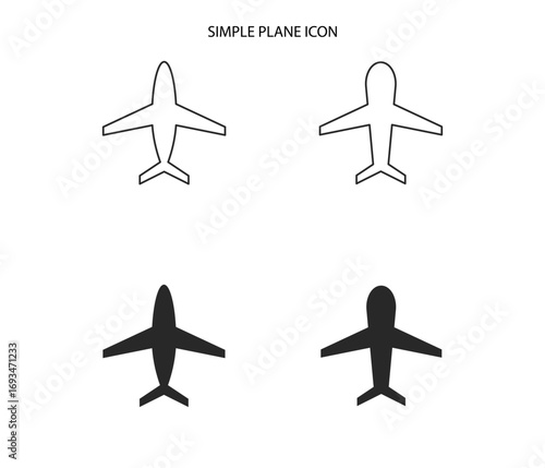 This icon shows four simple airplanes: two outlined and two solid.