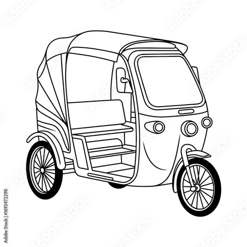 A electric rickshaw illustration vector style coloring