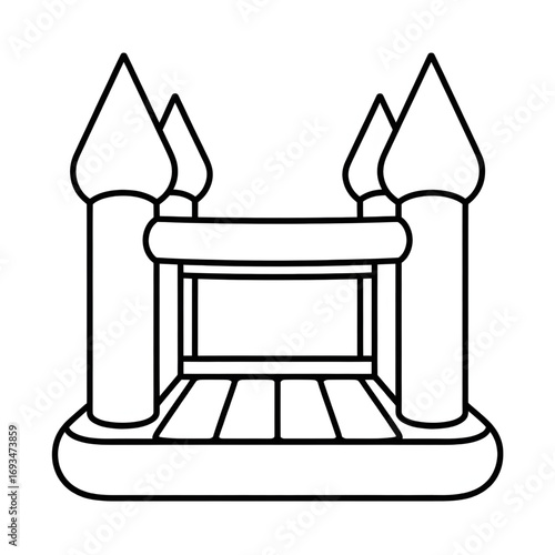 A bouncy castle illustration vector style coloring