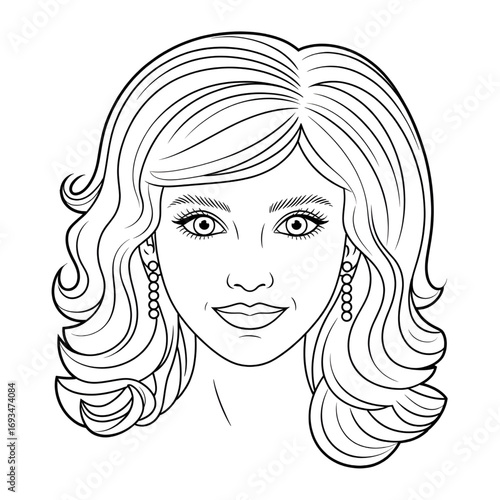 A party wig illustration vector style coloring