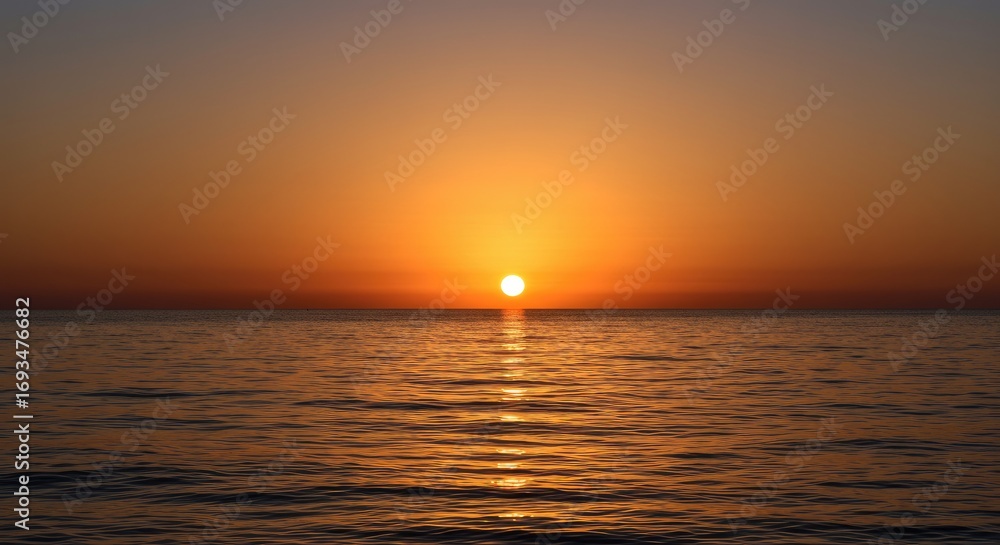 Fototapeta premium Serene Ocean Sunset with Golden Reflections