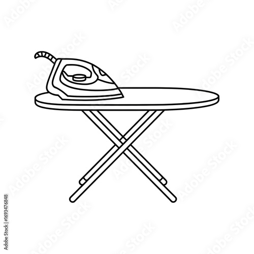 A ironing board illustration vector style coloring page