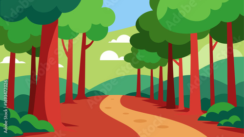 Illustration of a path through the forest