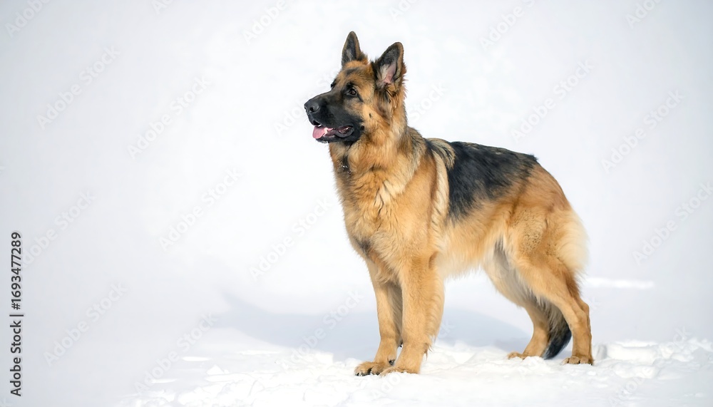 Naklejka premium German Shepherd in Snow