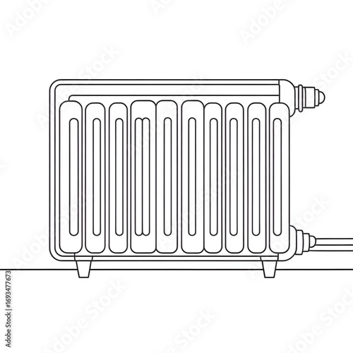 A radiator illustration vector style coloring page