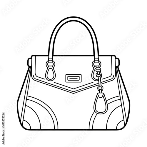 A handbag illustration vector style coloring page