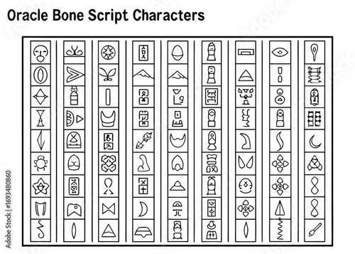 Ancient Oracle Bone Script Characters Collection ancient script chinese characters
