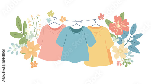 Simple Vector Illustration with Clothes – Minimalist Apparel Icons Depicting Fashion Outfits, Casual Wear, and Clothing Elements for Modern Design Projects