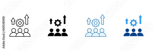 Capacity Development  Icon Set Multiple Style Collection