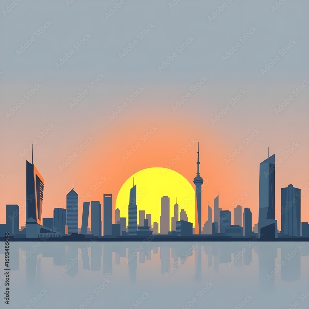 Obraz premium Isometric illustration of smart city skyline