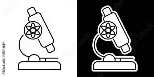 Microscope Icon Science, Research, Atom, Lab, Experiment