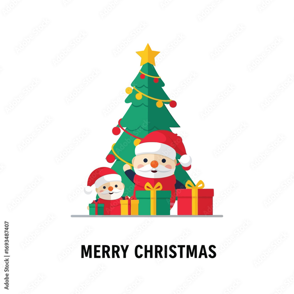 Naklejka premium Merry Christmas Festive Holiday Season Decorations