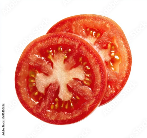 Wallpaper Mural Two Slices of Ripe Red Tomato on White Background Torontodigital.ca