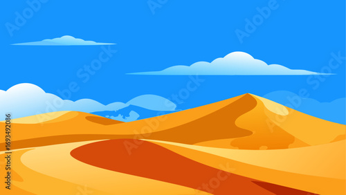 Illustration of a desert landscape scene
