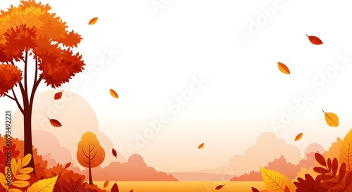 Vector background illustration of autumn / fall season.