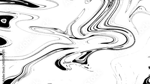 Black and white modern fluid marble background. White and black digital background made of interweaving curved shapes.