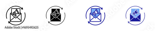 Email Automation  Icon Set Multiple Style Collection
