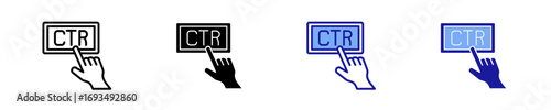 Click-Through Rate  Icon Set Multiple Style Collection

