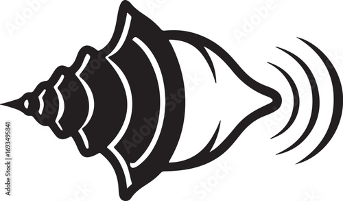 Goddess durga s conch shell emitting golden sound waves