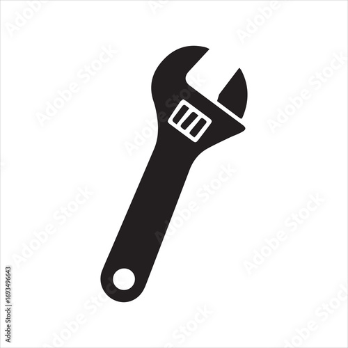 adjustable wrench vector icon