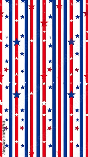 Patriotic vertical stripes with stars