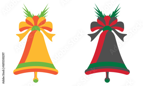 Two Multicolor Sound Bell Vector Illustration Art