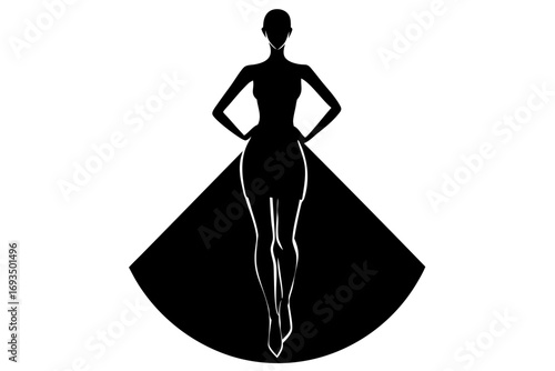 Silhouette of a woman in a flowing dress