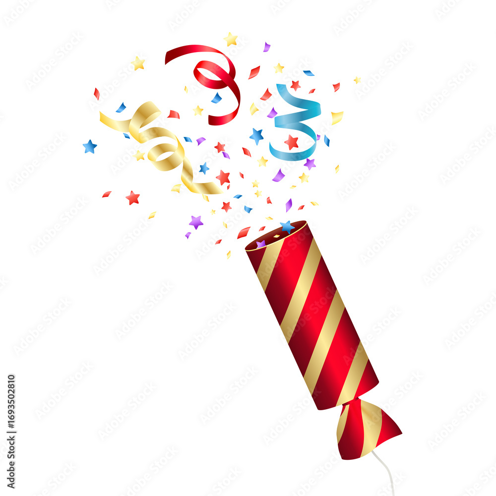 Obraz premium A confetti popper for celebrating design with transparent background