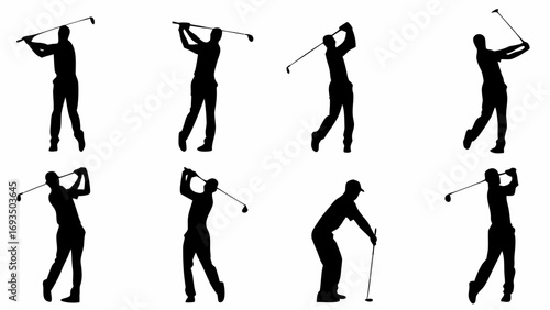 Golf Player Silhouettes Collection