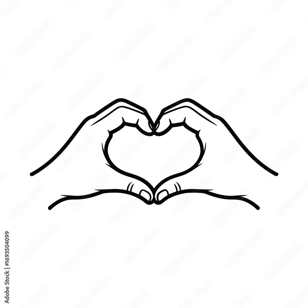 Fototapeta premium Hands forming a heart shape with fingers and thumbs