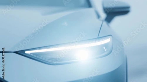 4k Modern Car Headlight animation video | Futuristic Automotive Lighting in Foggy Outdoor Scene