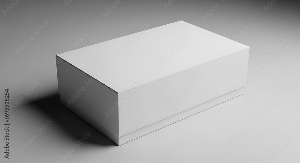 Fototapeta premium White Box on Light Gray Background.