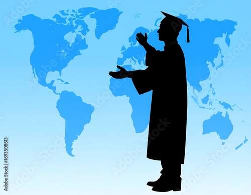 Graduate facing world map