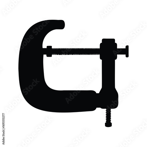 Silhouette of a GClamp, a versatile and robust clamping tool, using clamp silhouette vector illustration